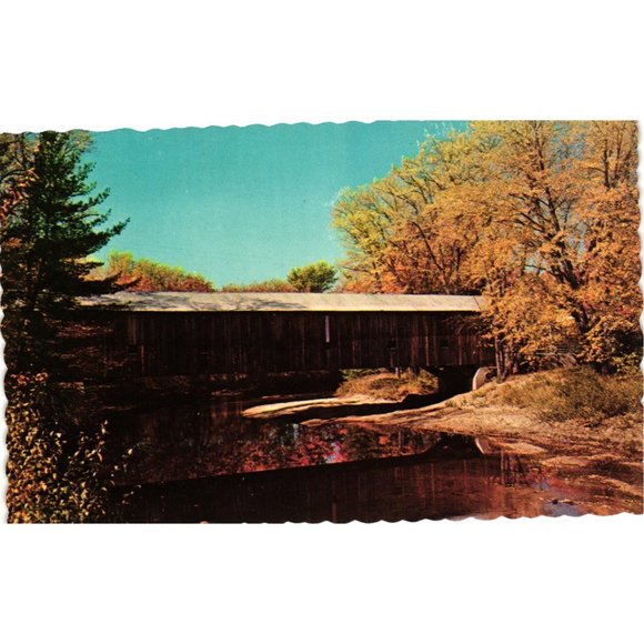 Whittier Bridge West Ossipee New Hampshire Bear Camp River Postcards Vintage - Picture 1 of 2